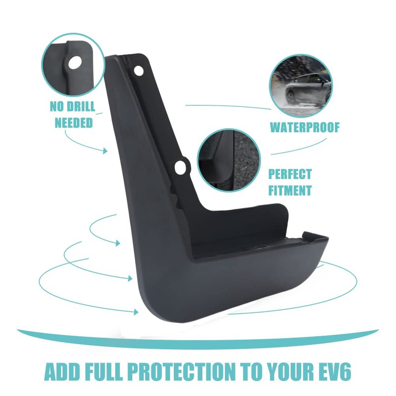 BestEvMod for EV6 Mud Flaps Non-GT Splash Guards Accessories,Splash Guard