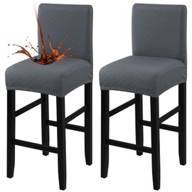 Fuloon Waterproof Chair Covers, Bar Stool, Stretch Jacquard Bar Stool Covers, Removable and Washable Covers for Bar Stools, Chair Protective Cover with Backrest for High Bar Stools