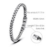 Qumfole Bracelets for Men-Stainless Steel Fold Over Clasp Franco Chain