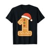 Cute Gingerbread Number 1 Santa Hat First Christmas Baby T-Shirt