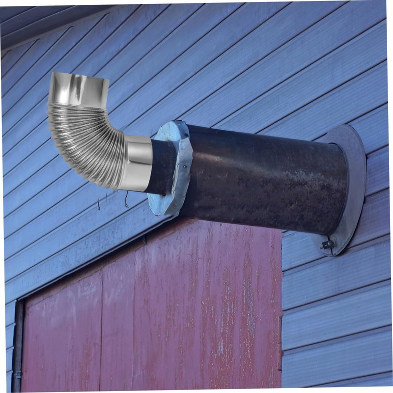 SHINEOFI 2pcs Stainless Steel Elbow Pipe for Chimney Flue Efficient