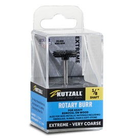 Kutzall Extreme Rotor Saw Burr, 1⁄8" Shaft, Very Coarse - Woodworking Attachment for Dremel, Foredom, DeWalt, Milwaukee. Abrasive Tungsten Carbide, 3⁄4" (19mm) Dia. X 1⁄8" (3.1mm) Length, RSX-34-EC