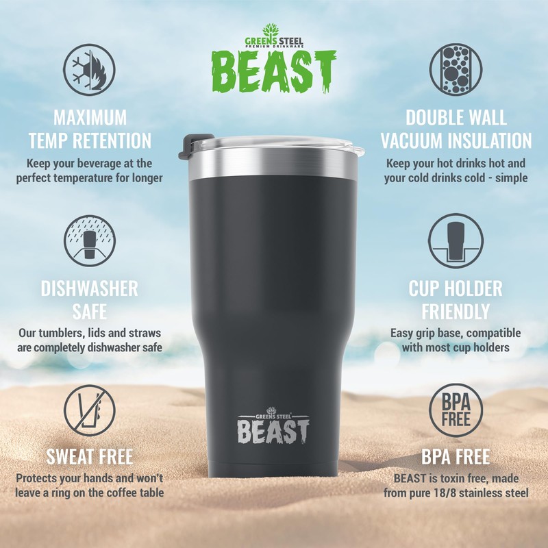 Beast 30 oz Tumbler Stainless Steel Vacuum Insulated Coffee Ice