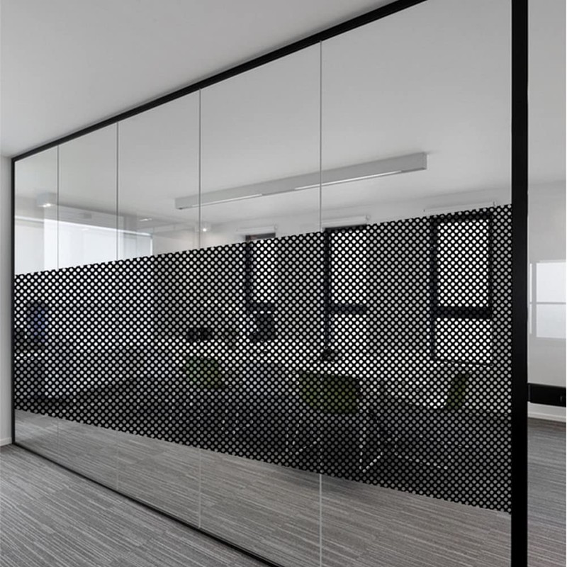 Moyishi One-Way Perforated Black Vinyl Privacy Window Film Electrostatic Adhesive