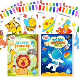 FEREDO KIDS Kids Watercolor Drawing Paint Set: 2 Pack Coloring Painting Book for Age 4 5 7 8,Arts and Crafts Activities Christmas Gift Travel Toy