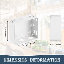 Hotop 4 Pieces White Blind Brackets Low Profile Box Mounting Bracket for Window Blinds (2 x 2.25 Inch)