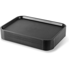 New Star Foodservice Fast Food Tray, Set of 12 (Black, 12 by 16-Inch)