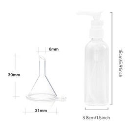 Kunststoff Pumpflasche,Transparente Airless Pumpflasche,Spenderflasche Kunststoff 6PC Transparente Reise Flaschen 100ml Seifenspender mit 2 Trichter für Kosmetische Lotion für Reisen