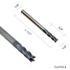 Carbide Square End Mill - 4 Flute - 1/4" 4T
