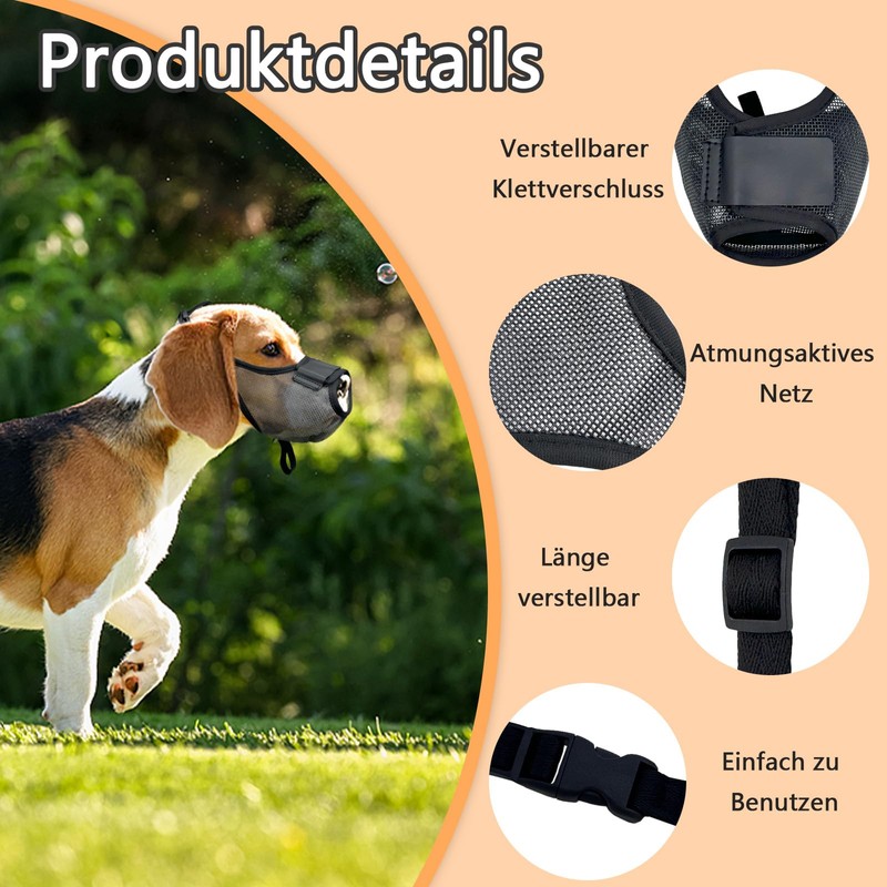 Mesh Dog Muzzle Cover, Muzzle Against Barking with Front Opening