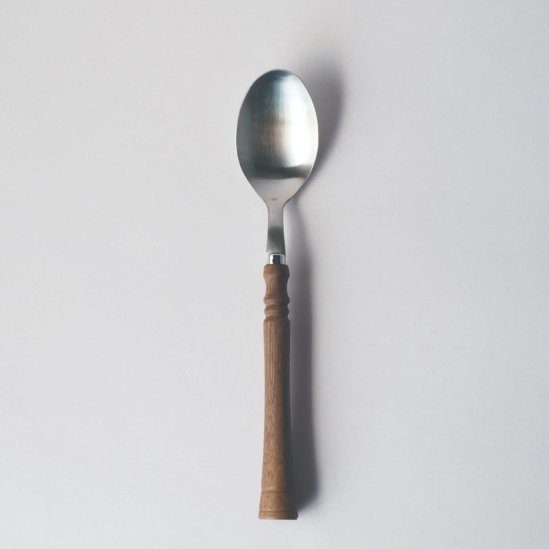Takakuwa Metal Turning Wood Cutlery, Natural Dinner Spoon 410897