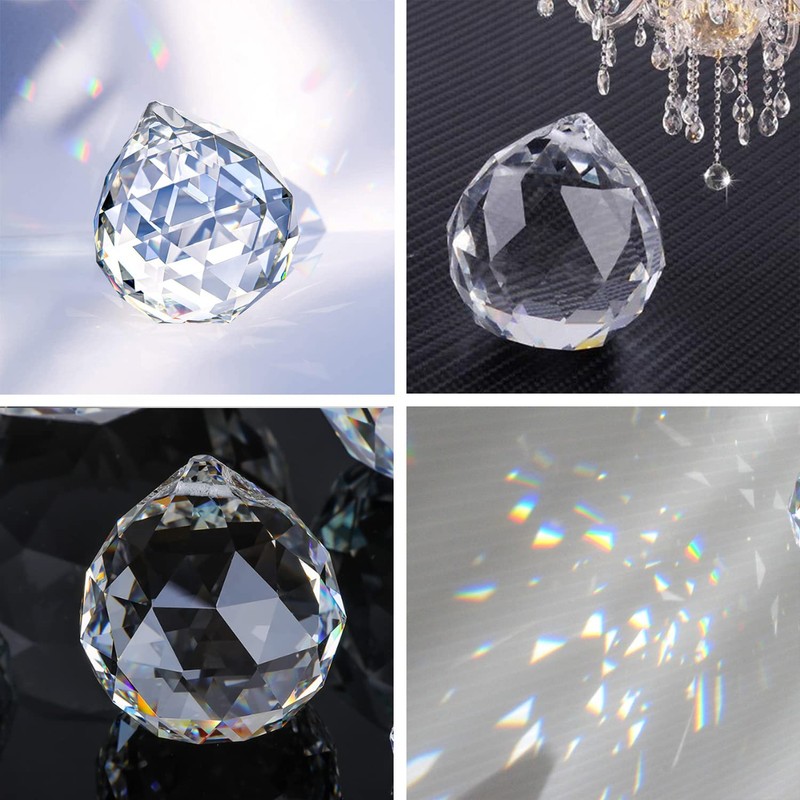38Pcs Clear Crystal Ball Prism, BetterJonny 20mm Crystal Ball Prism