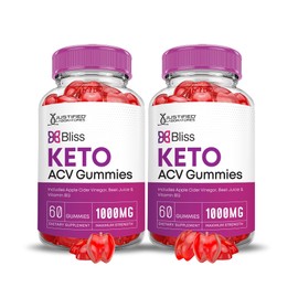 Justified Laboratories (2 Pack) Bliss Keto ACV Gummies Advanced Formula 1000MG Bliss Keto Gummies Apple Cider Vinegar Boost Formulated with Pomegranate Beet Juice Powder B12 Vegan Non GMO 120 Gummys