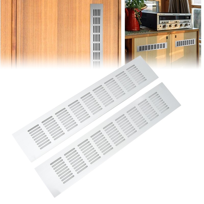 2 Pcs Air Vent Ventilation Grille Aluminium Alloy Rectangular Vent