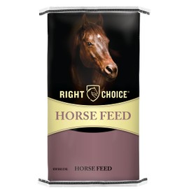 Right Choice Low Starch Performance Pellet for Horses with 14% Protein, 50 lb Bag