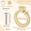 4 Pack Cabinet Knobs, Gold Drawer Pulls, Ring Pulls for