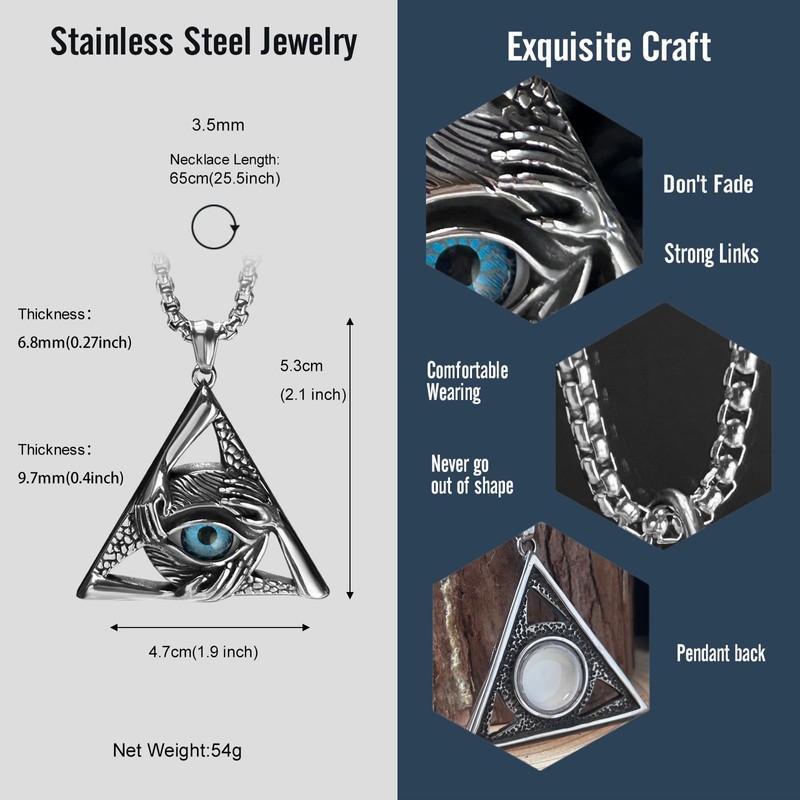 bahamut Mens Gothic Evil Eye Necklace for Men Women Scorpion
