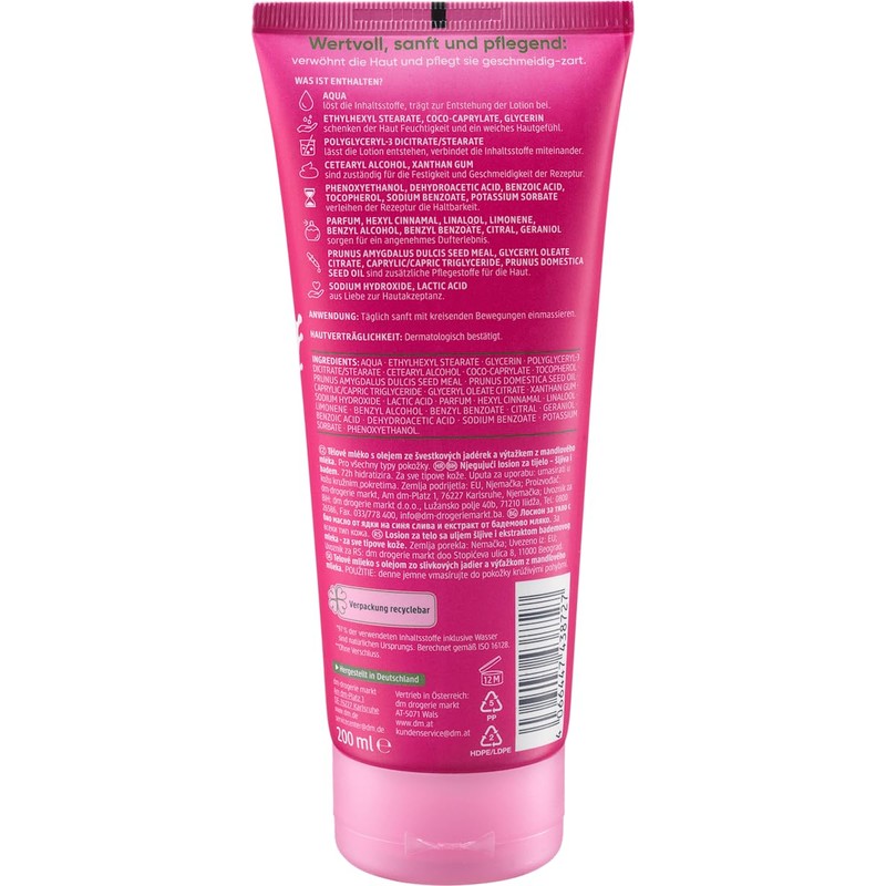 Balea Natural Beauty Body Lotion Plum & Almond Milk 3