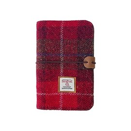 Harris Tweed A6 Notebook Binder 6 Ring, Wool Fabric Soft Cover Refillable A6 Binder, 80 Pages for A6 Refill Paper and A6 Planner Inserts, Notebook Journals for Writing, A6 Size 80 Pages (Red)