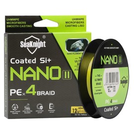 Seaknight NANO II 4 Strands Braided Lines 300M Smooth PE Braid Multifilament Wire Carp Fishing Lines Double Coating UV-proof Saltwater-proof Fishing Line for Sea Fishing Ultralight 7-15LB