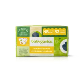 Babyganics Diapers, Size 1 (18-14 lbs) 232 Count, Ultra Absorbent, Unscented, Made Without Chlorine, Latex