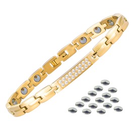 14 Tablets, 99.999% Purity, Germanium, Women's, Bracelet, Static Removal, Titanium Steel, Bracelet, Birthday, Women's Bracelet, Popular, Bracelet, Titanium, Zircon + Germanium
