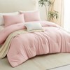 CozyLux Blush Pink Comforter Set Queen Size for Girls, 3