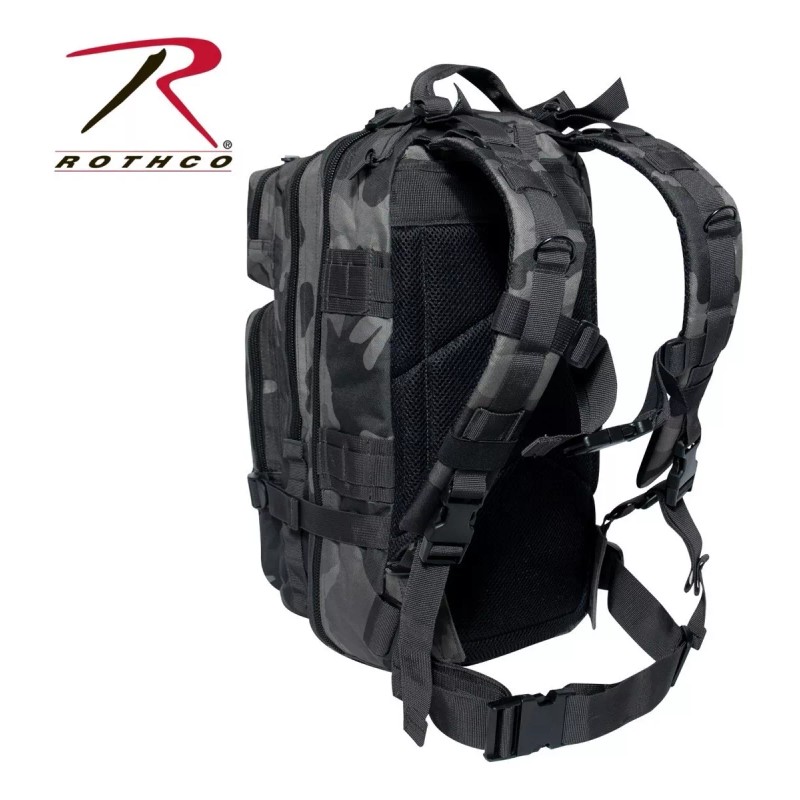 Rothco Mochila Tactica Asalto Mediana 600d Black Camo Rothco