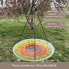 Songbird Essentials Sunflower Hanging Bird Bath, 13 Inch Colorful Glass