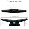 ZUJARA 4 inch Black Boat Cleats, 5-Pack Electrophoretic Coated Black