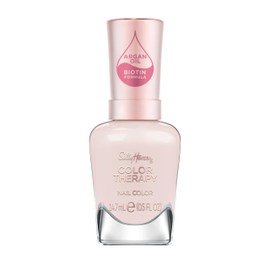 Sally Hansen Color Therapy Nail Polish | Biotin, Argan Oil, Long Lasting, Healthy Nails, Nail Strengthener, Semi-Opaque | 539 Bare Kiss | Nude Pink Nail Color