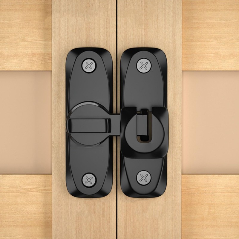 Barn Door Lock, 90/180 Degree Gate Latches, Zinc Alloy Right