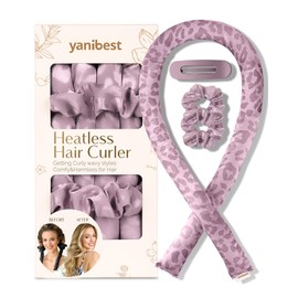 YANIBEST Rizador De Pelo Sin Calor Rizos Sin Calor De Leopardo Para La Noche Rizadores De Pelo Para Dormir Rulos Suaves Para El Pelo(Morado) Amatista