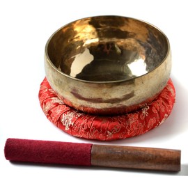 Buddhafigur Singing Bowl Hand-Held 600 g - 650 g with Accessories 3-Piece