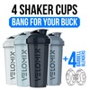 VELOMIX -4 PACK 28 Oz Protein Shaker Bottle for Protein