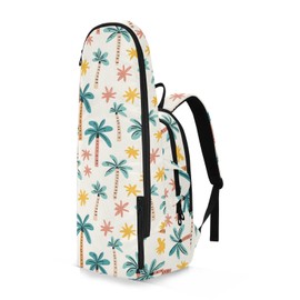 KUEJOP Tennis Backpack Palm Tree Little Flowers Pattern Gym Bags Hold Rackets