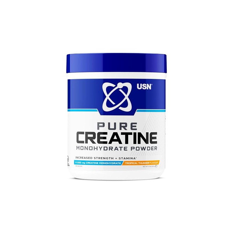 USN Micronised Creatine Powder 500g (79 Servings): Tropical Thunder Flavour,