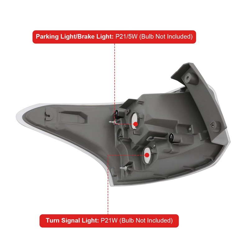 Tsomony For 2013-2015 Mitsubishi Outlander Halogen Tail Light (Right Side)