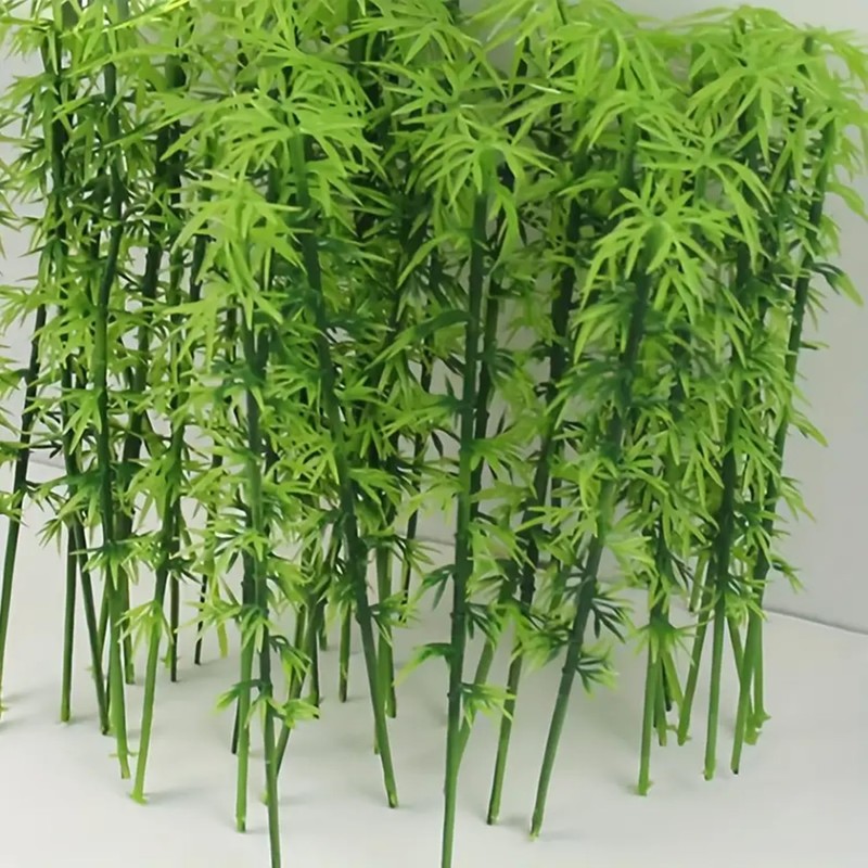 100 PCS Model Bamboo Trees, 6inch Green Plastic Bamboo Trees