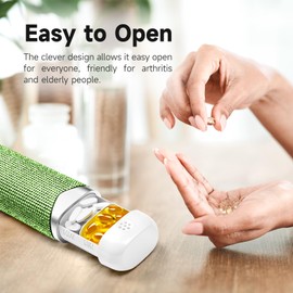 OWLMATE Bling 7 Day Pill Box, Pill Box, Dietary Supplement, Medication, Pills, Organiser for On the Go (Green)
