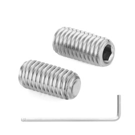 MewuDecor M8 x 8mm Internal Hex Socket Set Grub Screws 304 Stainless Steel Flat Point Set Screw, 25 PCS