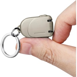 VOGARB Portable Mini Collapsible Keychain Nail Clippers, Stainless Steel, Champagne