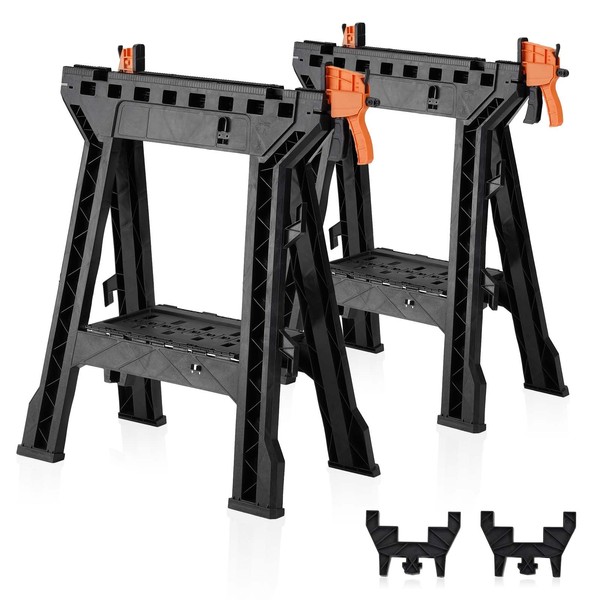 ZYJOYY Saw Horses 2 Pack Folding,Portable Heavy Duty Sawhorse with