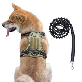 Dog Harness and Leash Set,No Pull Dog Harness,Adjustable Soft Padded Pet Vest with Easy Control Handle for Small Medium Large Dogs (Forest Camo,S)