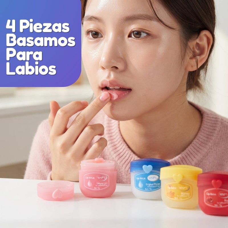 Kit Balsamos Hidratantes de Labios Resecos Tarrito Lip Balm Mascarilla