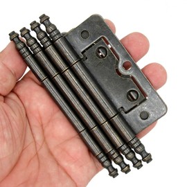 4 PCs Antique Bronze Flap Hinges with Lengthened Axis - Vintage Style Hinges for Door Wooden Chest Cabinet - Plate Length of 3" (76 mm), Large Size