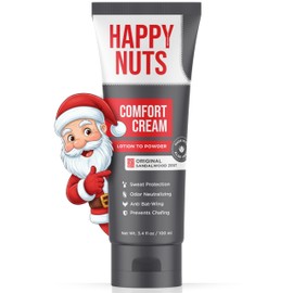 HAPPY NUTS Comfort Cream Deodorant For Men: Anti-Chafing Sweat Defense, Odor Control, Aluminum-Free Mens Deodorant & Hygiene Products for Men's Private Parts 3.4 Fl Oz (1 Pack), Original