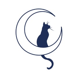 Tattwo.me 2 Week Waterproof Temporary Plant Tattoos - Cat Sitting on Moon - EU Compliance - Vegetable Ink - Tattoo Pad Size: 5 x 5cm (P0195)