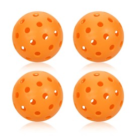HAIKING Pickleball Balls, 4 PCS Orange Plastic 40 Holes Practice Hollow Ball for Indoor, Outdoor (74mm/2.91in)