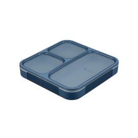 CB JAPAN Foodman Bento Box, Standing and Transporting, Thin Bento Box, 28.5 fl oz (800 ml), Antibacterial, Ash Navy, Juice Leak Resistant, W Sealing, 4-Point Lock for Secure DSK